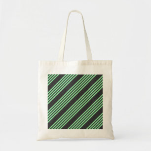 Bolso De Tela Patrón de cinco rayas verdes y carboníferas
