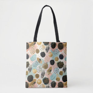 Bolso De Tela Patrón de círculo abstracto - con Purpurina y espe