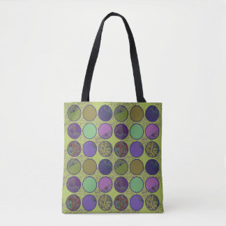 Bolso De Tela Patrón de círculo abstracto denso total