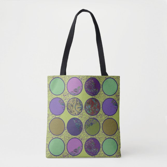 Bolso De Tela Patrón de círculo abstracto en negrita – Geométric (Anverso)