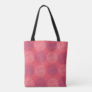 Bolso De Tela Patrón de círculo dibujado Foto geométrica de arte