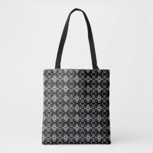 Bolso De Tela Patrón de círculo moderno y elegante sobre negro