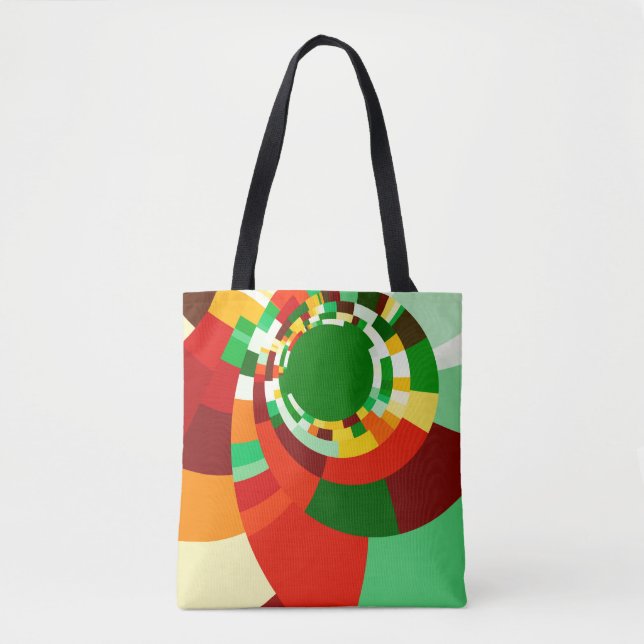 Bolso De Tela patrón de círculos abstractos (Anverso)