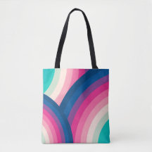 Patrón de círculos de arcoiris retro colorido|