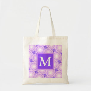 Bolso De Tela Patrón de círculos púrpura de monograma