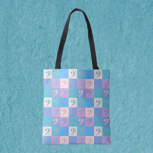 Bolso De Tela Patrón de Clef Pastel para música Bass