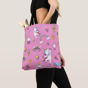 Bolso De Tela Patrón de club de fans de Unicorn Pink