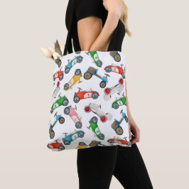 Bolso De Tela Patrón de coche de carreras vintage