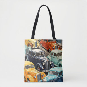 Bolso De Tela Patrón de coches antiguos