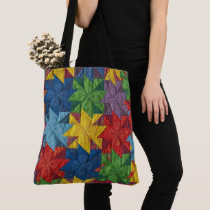 Bolso De Tela Patrón de Colcha de Parche Mosaico de Molinete