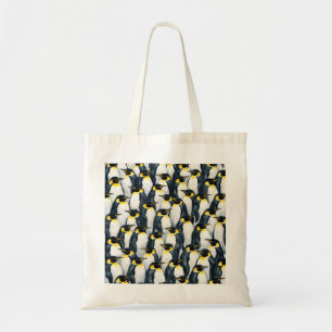 Bolso De Tela Patrón de colonia de pingüinos emperador en blanco