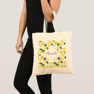 Bolso De Tela Patrón de color amarillo de las lemas