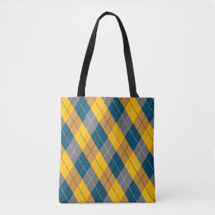 Bolso De Tela Patrón de color amarillo marrón ocre geométrico