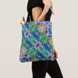 Bolso De Tela Patrón de color de agua azul Boho Tote Bag