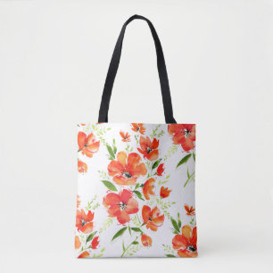 Bolso De Tela Patrón de color de agua de adornos de Naranja suav