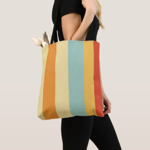 Bolso De Tela Patrón de color retro rayado