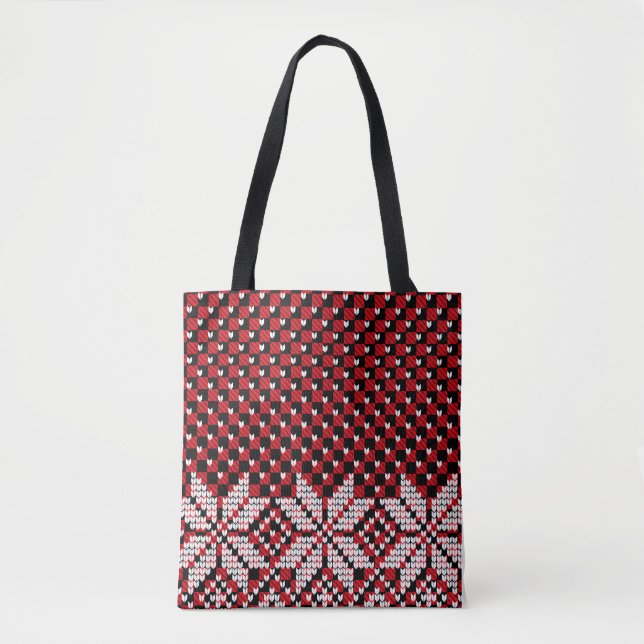 Bolso De Tela Patrón de copos de nieve (Anverso)