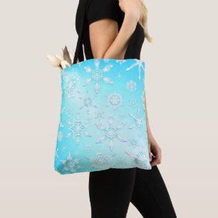 Bolso De Tela Patrón de copos de nieve de cristal