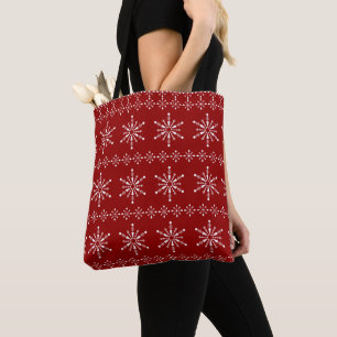 Bolso De Tela Patrón de copos de nieve Tote Bag