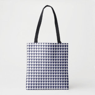 Bolso De Tela Patrón de corazón azul