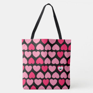 Bolso De Tela Patrón de corazón con corazón sonriente