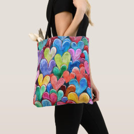 Bolso De Tela Patrón de corazón divertido