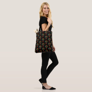Bolso De Tela Patrón de corazón floreciendo del folclore portugu