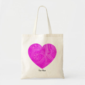 Bolso De Tela Patrón de corazón magenta estético vibrante person