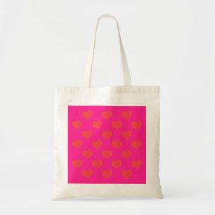 Bolso De Tela Patrón de Corazón Rosa Caliente y Naranja de Moda
