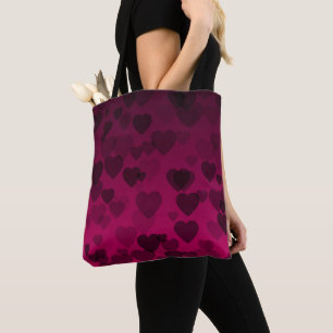 Bolso De Tela Patrón de corazones 18