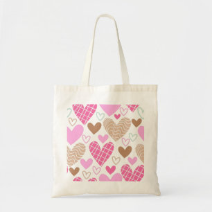 Bolso De Tela Patrón de corazones abstractos