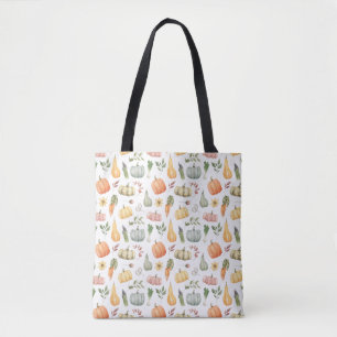 Bolso De Tela Patrón de cosecha de otoño de acuarela