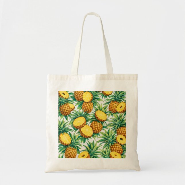 Bolso De Tela Patrón de cosecha de piña  (Frente)