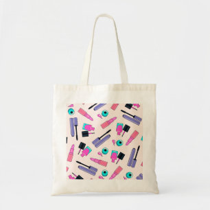 Bolso De Tela Patrón de cosméticos de maquillaje rosa y púrpura