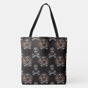 Bolso De Tela Patrón de cráneos espumosos de Halloween