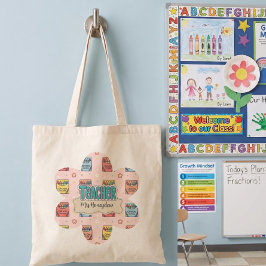 Bolso De Tela Patrón de crayón de agradecimiento a la maestra l