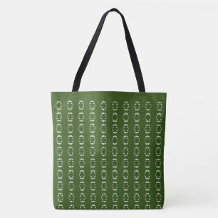 Bolso De Tela Patrón de cruz verde bosque y blanco