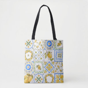 Bolso De Tela Patrón de cuadrado de color de agua de los lemas s