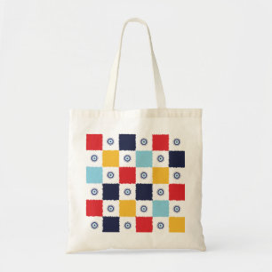 Bolso De Tela Patrón de cuadrados coloreados de ojos griegos