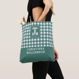 Bolso De Tela Patrón de Cuadro Personalizado Enfermera Registrad