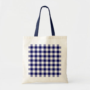 Bolso De Tela Patrón de cuadros azules marinos y blancos