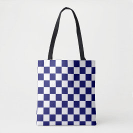 Bolso De Tela Patrón de cuadros azules marinos y blancos