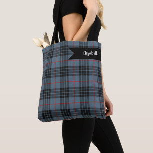 Bolso De Tela Patrón de Cuadros Escoceses Tartán Azul de Mackay