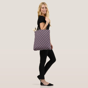 Bolso De Tela Patrón de cuadros geométricos rosados