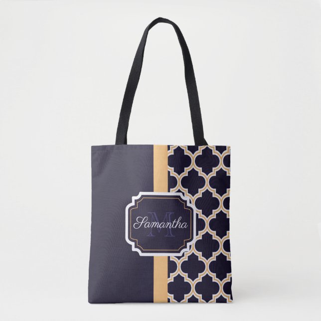 Bolso De Tela Patrón de cuatrefoil (Anverso)