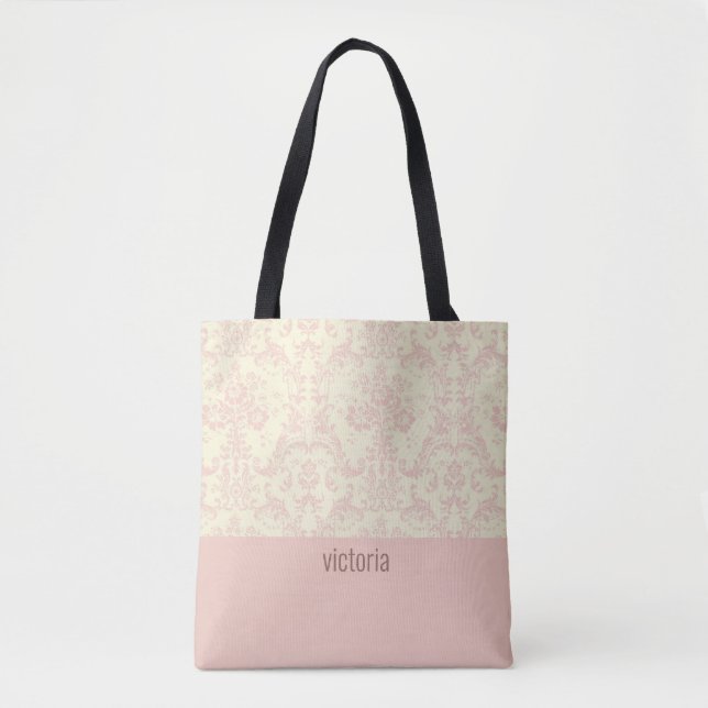 Bolso De Tela Patrón de Damasco Delicado (Anverso)