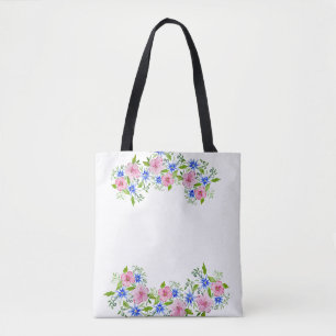 Bolso De Tela Patrón de decoración de acuarela floral elegante
