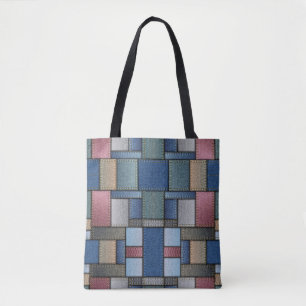 Bolso De Tela Patrón de denim