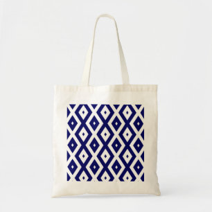 Bolso De Tela Patrón de diamante blanco y azul de la marina