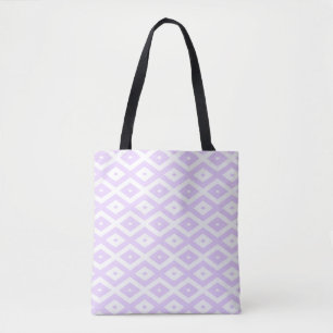 Bolso De Tela Patrón de diamante blanco y púrpura